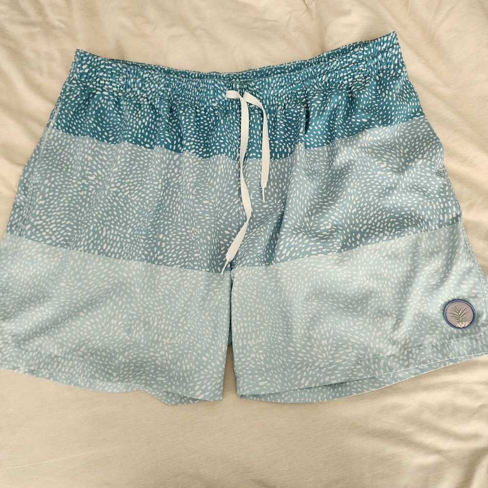 Chubbies Swim Trunks Mens 2XL Blue Teal Excellent 5.5 Inseam Speckled Mesh Lined